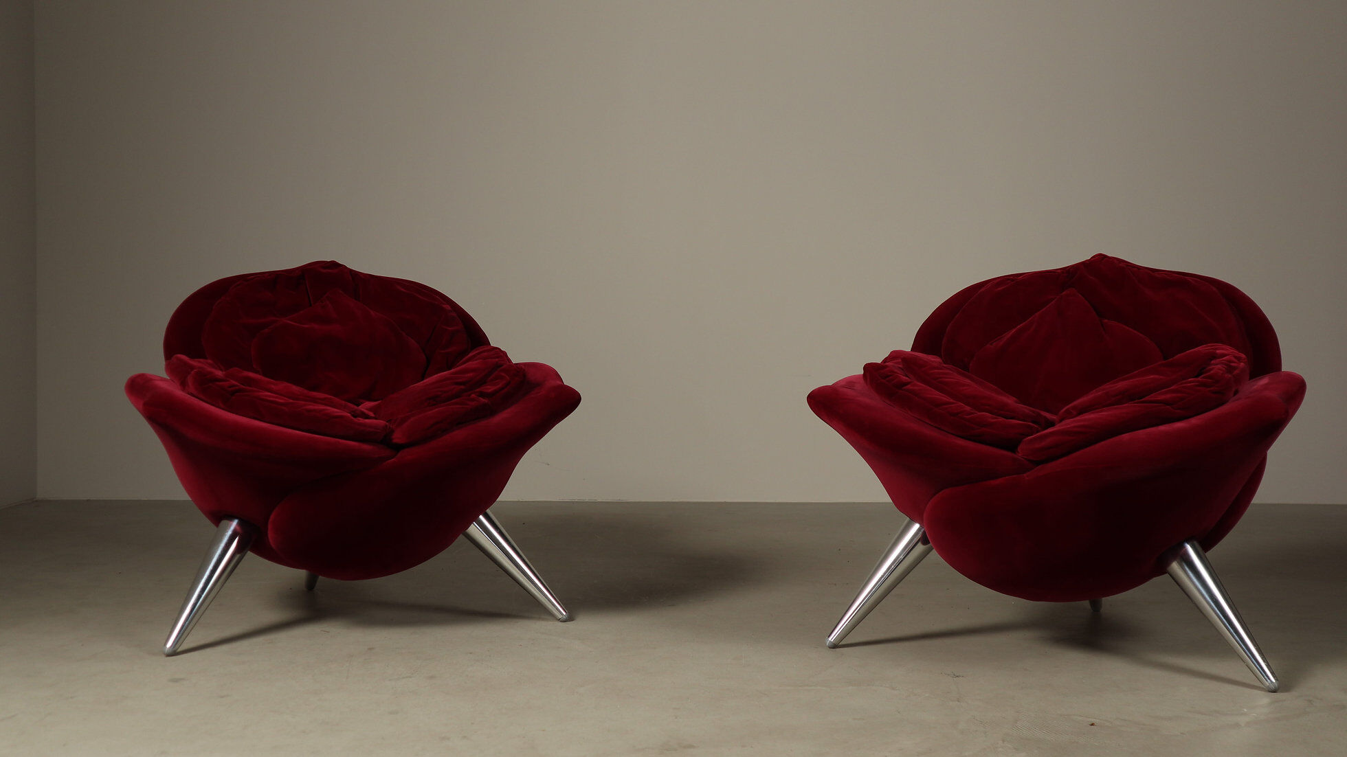 Pair of 'Rose' lounge chairs by Masanori Umeda for Edra, Italy 1990