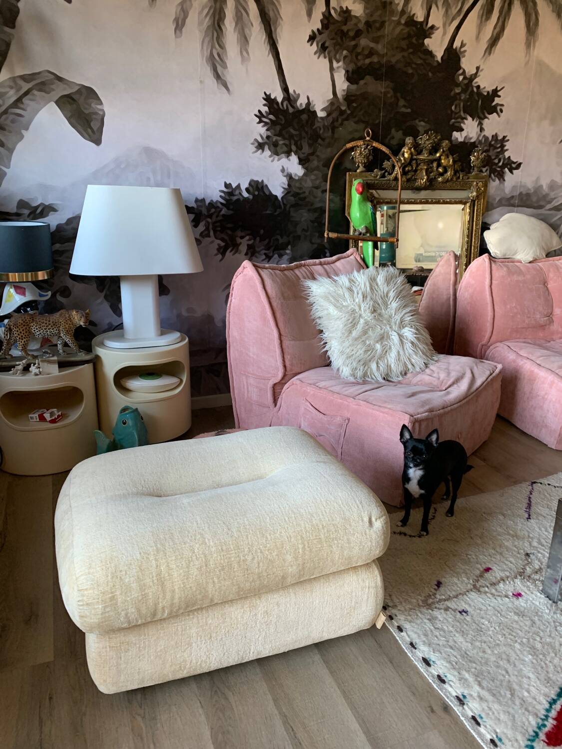 80s roset line pouf
