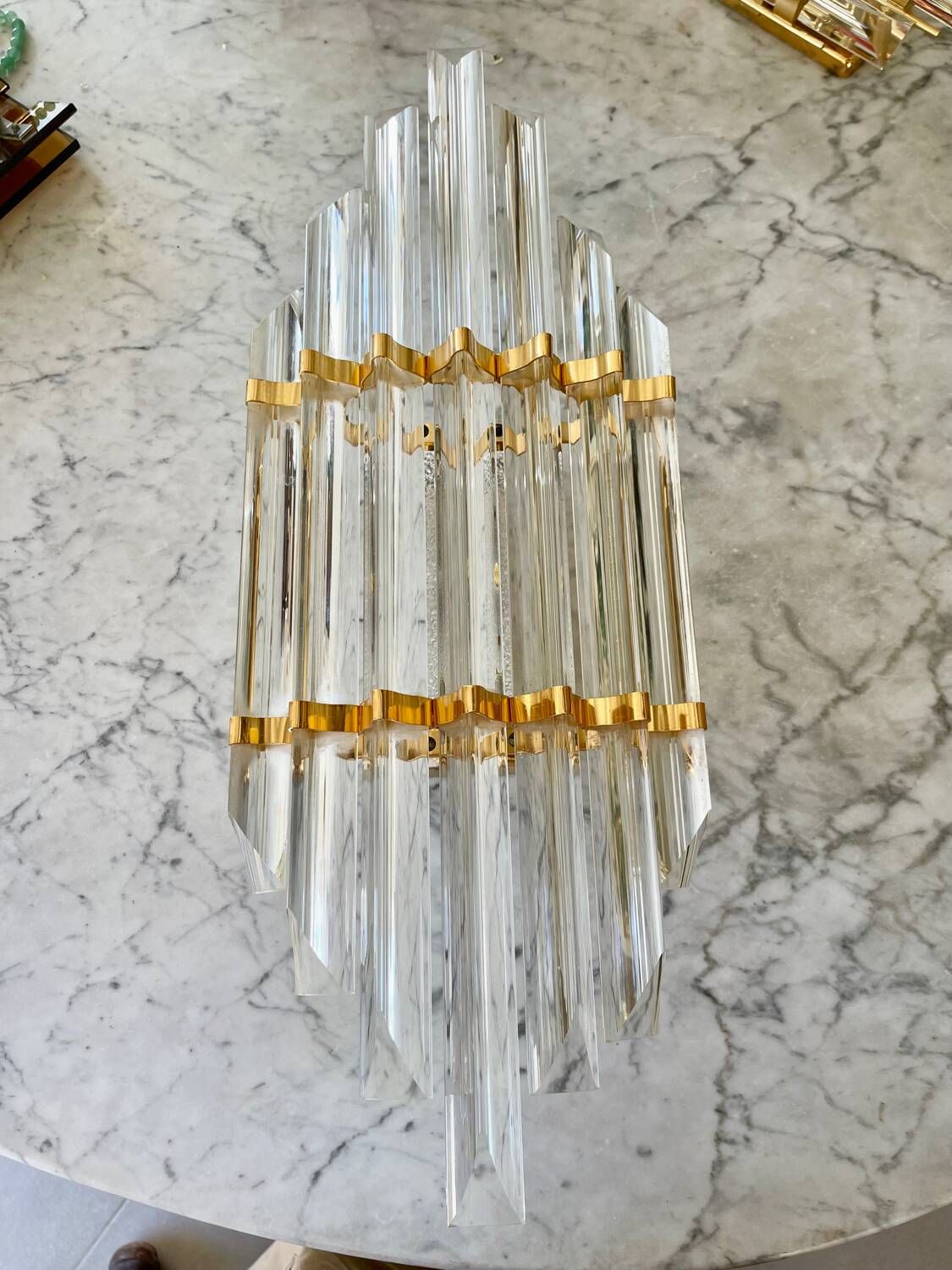 XXL Venini wall lamp in glass and crystal, Italy 1980