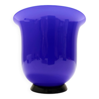 Vintage Royal Blue Opaline Glass Vase by Paolo Venini, "Anni Trenta" series