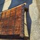 Coffee table elephant saddle in metal and copper wood