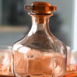 Service à liqueur art déco rose