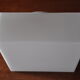Square ceiling light in white opalin glass