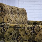 1930s, Danish 2-seater drop arm daybed/sofa, green furniture velour.