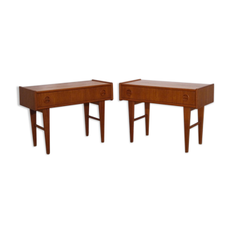 Paire de chevets vintage scandinave en teck 1960