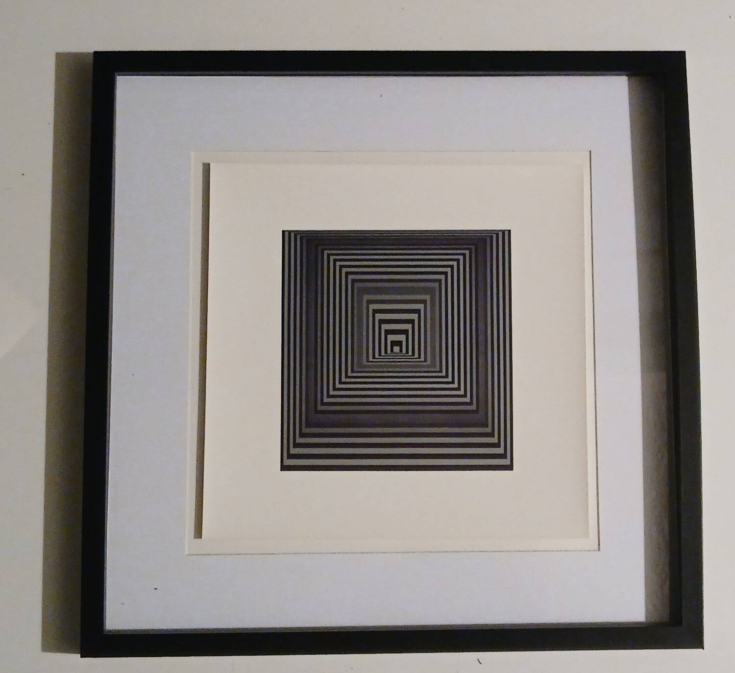 Tableau Vintage Art Optique - Victor Vasarely - Frame 40x40cm