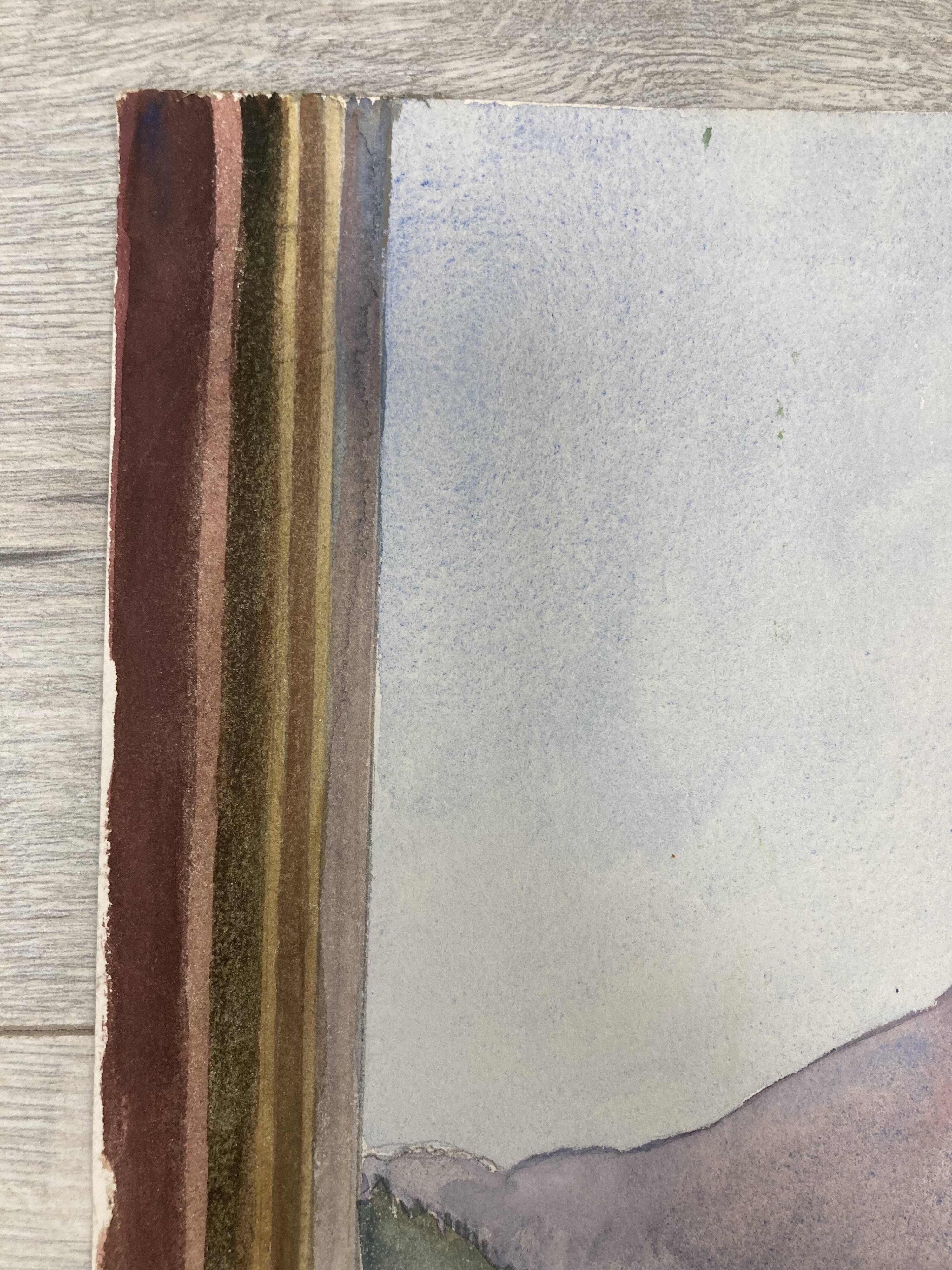 Watercolor mountain landscape