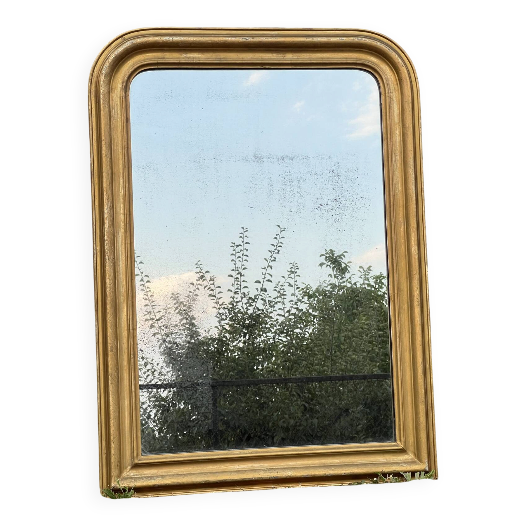 Louis-Philippe gilded mirror with mercury glass 89x65cm