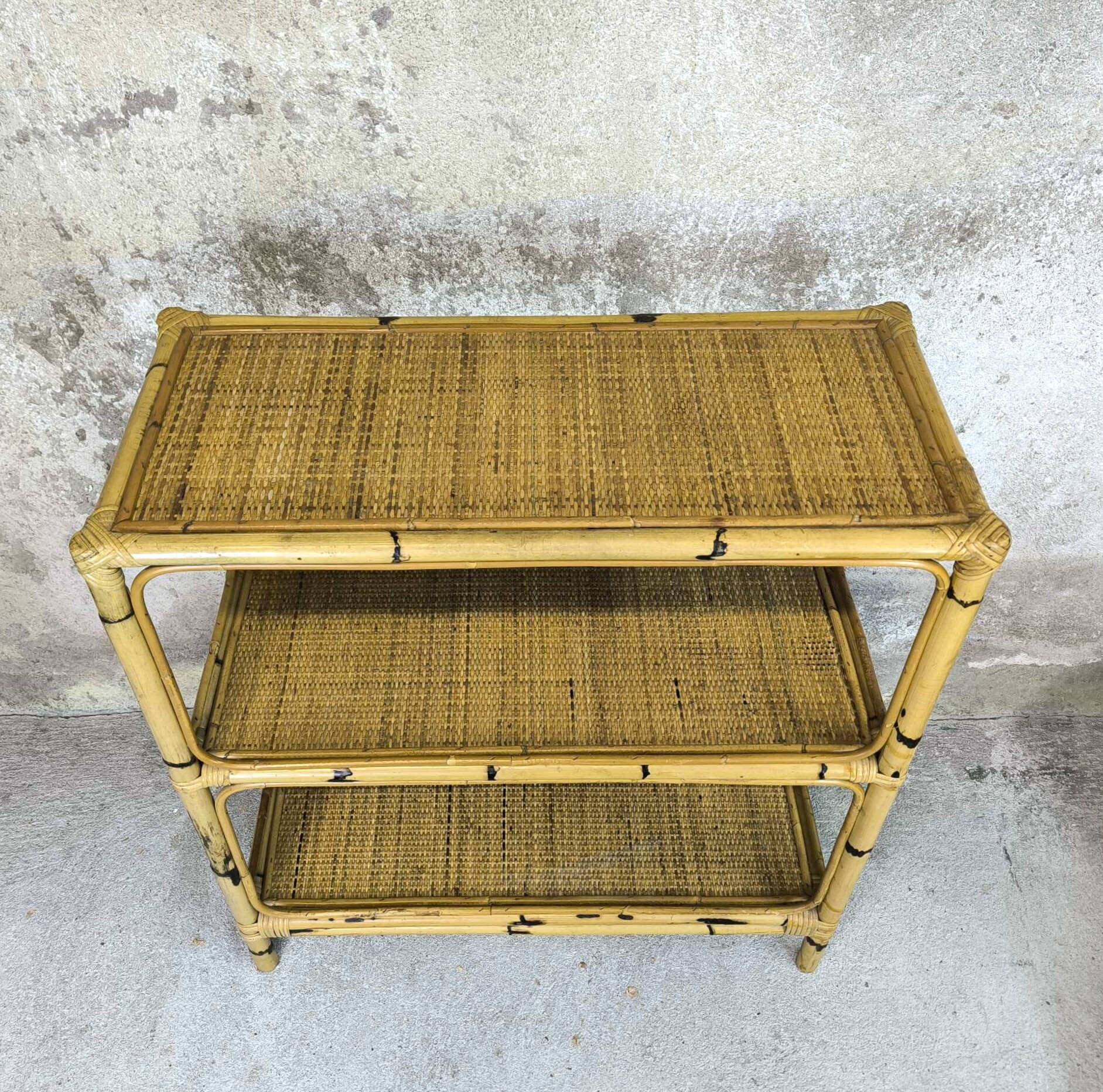 Vintage rattan shelf