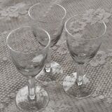 3 antique crystal port glasses