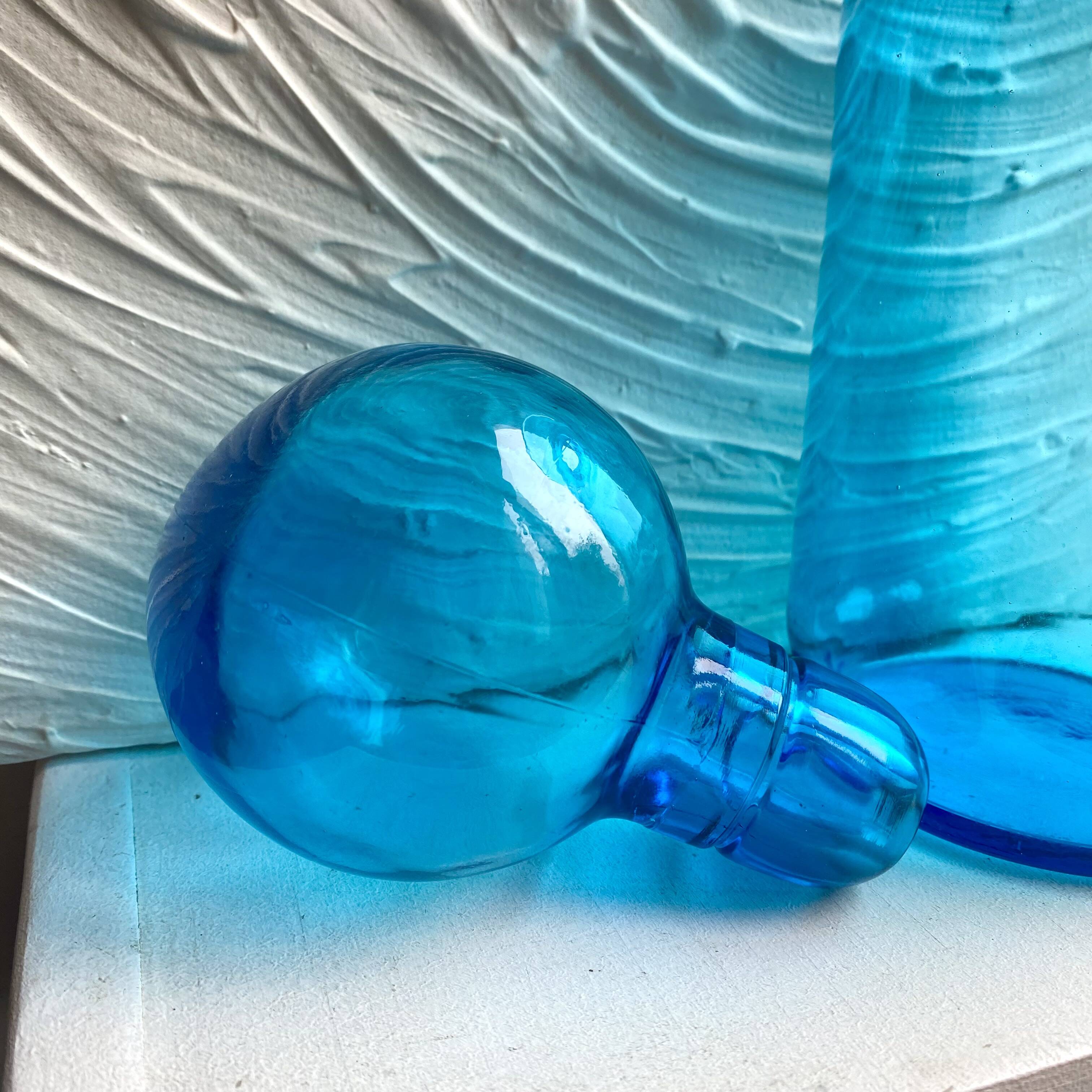 Glass carafe with a ball stopper from the 1970s.