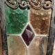 Chandelier old lantern interior / exterior colored glasses multicolor