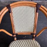 Set of 2 armchairs and 2 Parisian bistro chairs in rattan