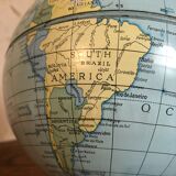 World globe in vintage sheet metal of English origin