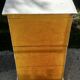 Small antique workshop cabinet with 8 painted wooden drawers.