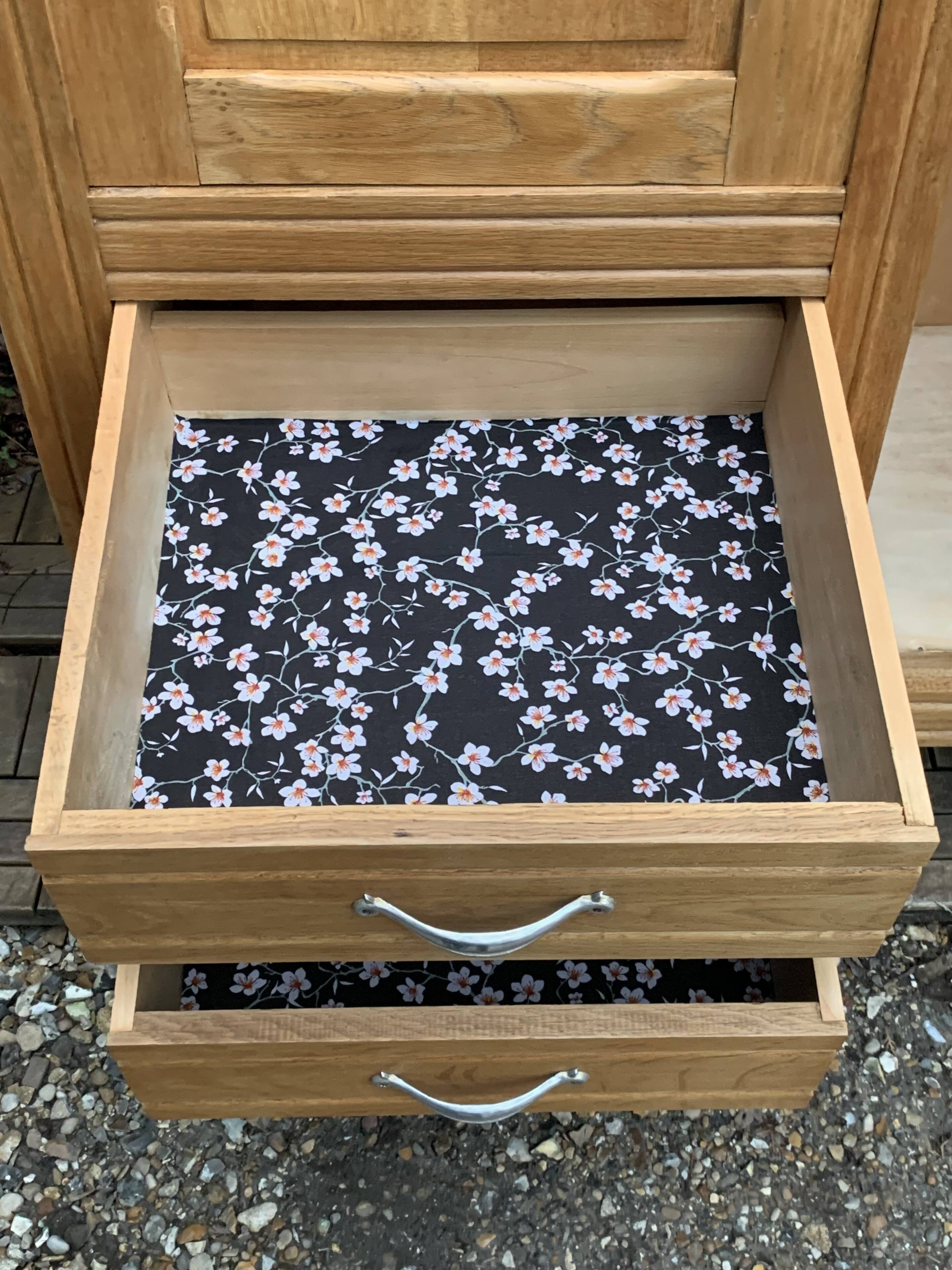 Parisian art deco hotel wardrobe in solid raw oak 1930