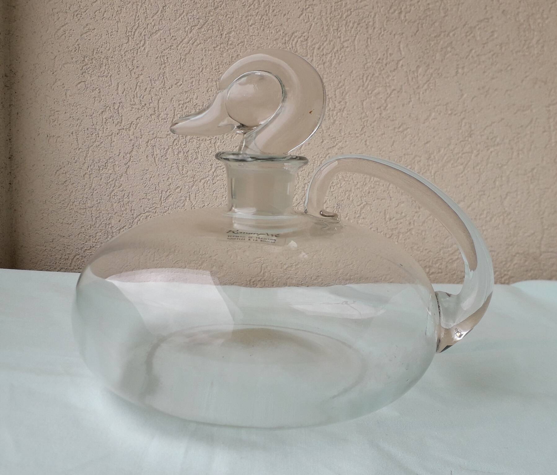 Duck glass carafe