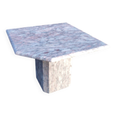 Sculptural coffee table in grey and pink marble – Vintage 1970s/1980s