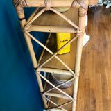 Rattan and bamboo shelf 70s
