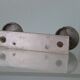 Brushed aluminum wall coat rack, vintage
