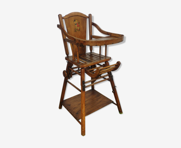 Chaise haute vintage en bois