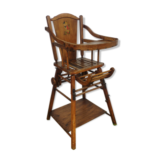 Chaise haute vintage en bois