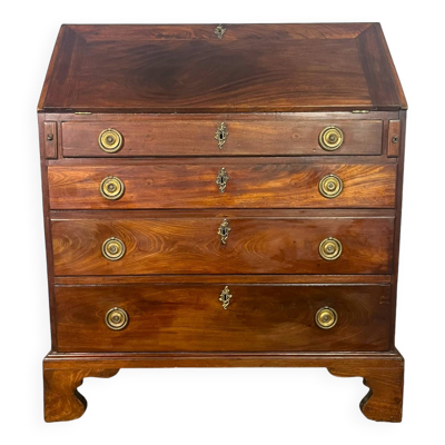 Commode, secrétaire, scriban de pente anglais en acajou, Angleterre XVIIIème
