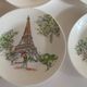 Set of 6 Françoise Saget plates "Stroll in Paris"