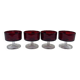 4 coupes en verre rouge