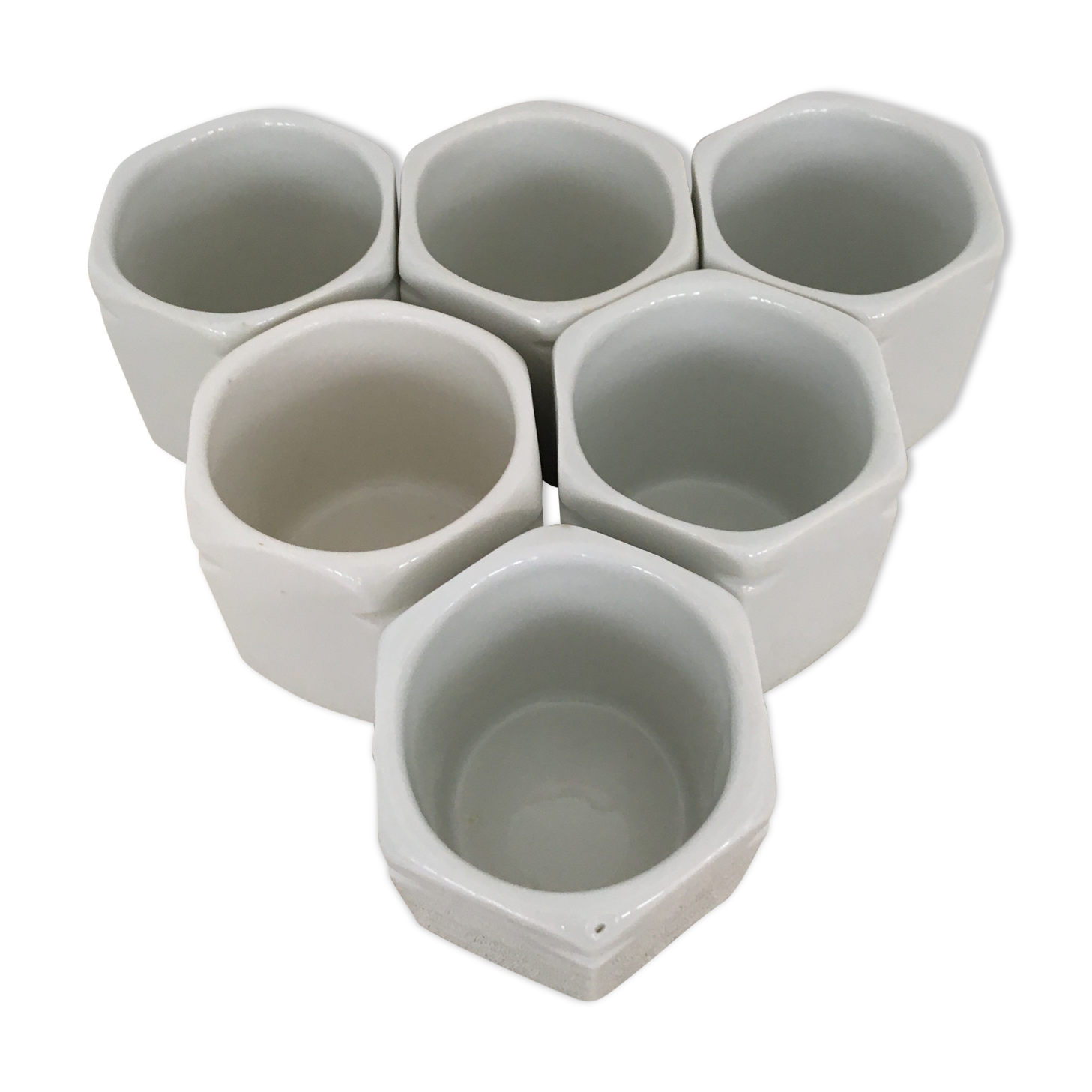 Set of 6 pots yogurt Yalacta porcelain
