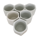 Set of 6 pots yogurt Yalacta porcelain