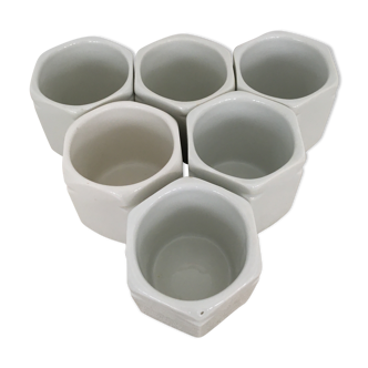 Set of 6 pots yogurt Yalacta porcelain