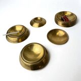 Spheric stacked ashtrays by Tommaso Barbi in brass, Italy, 1970s