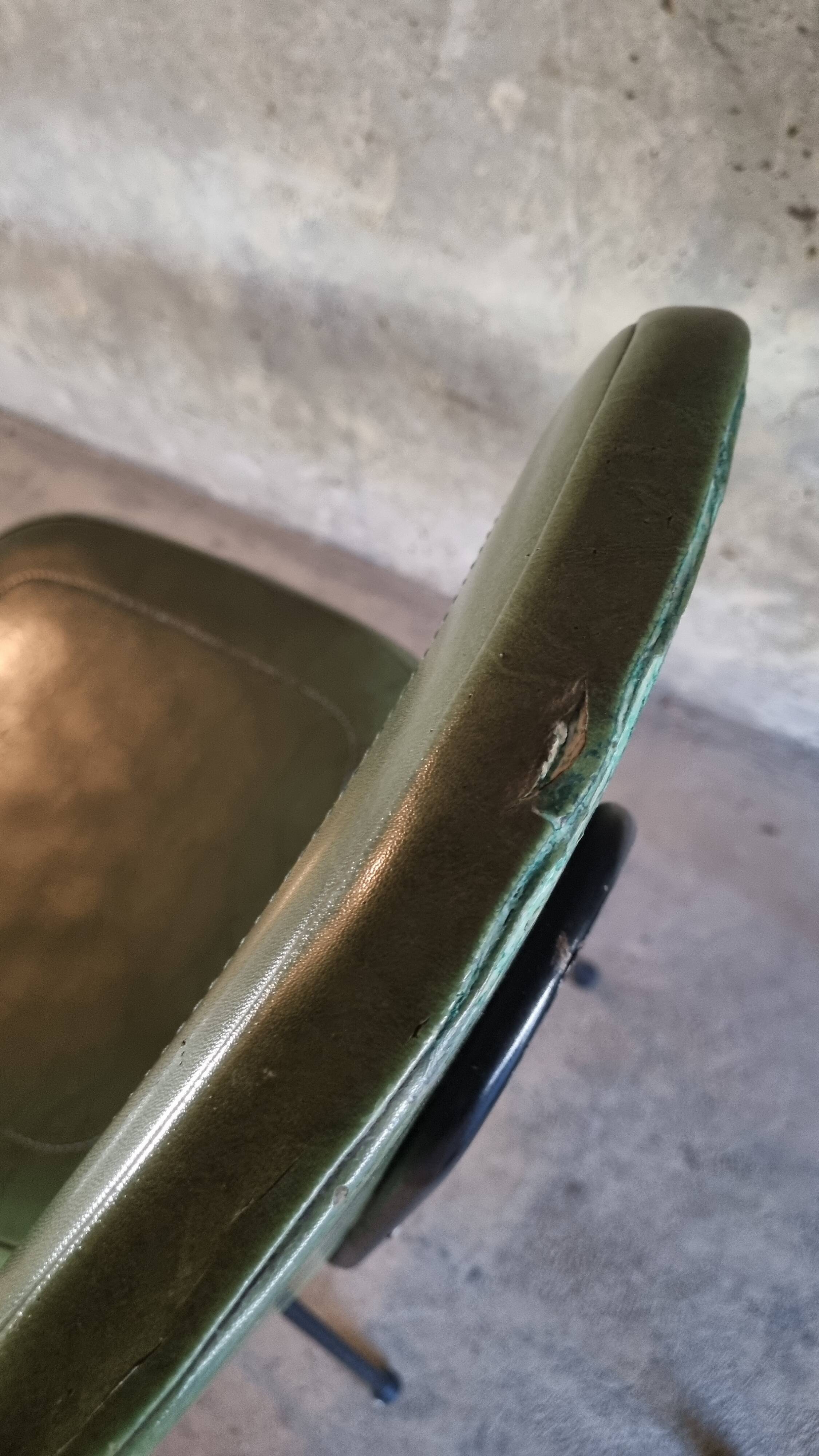 set of 4 vintage green chairs
