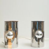 Pair of chrome wall lights with slits, 1970s