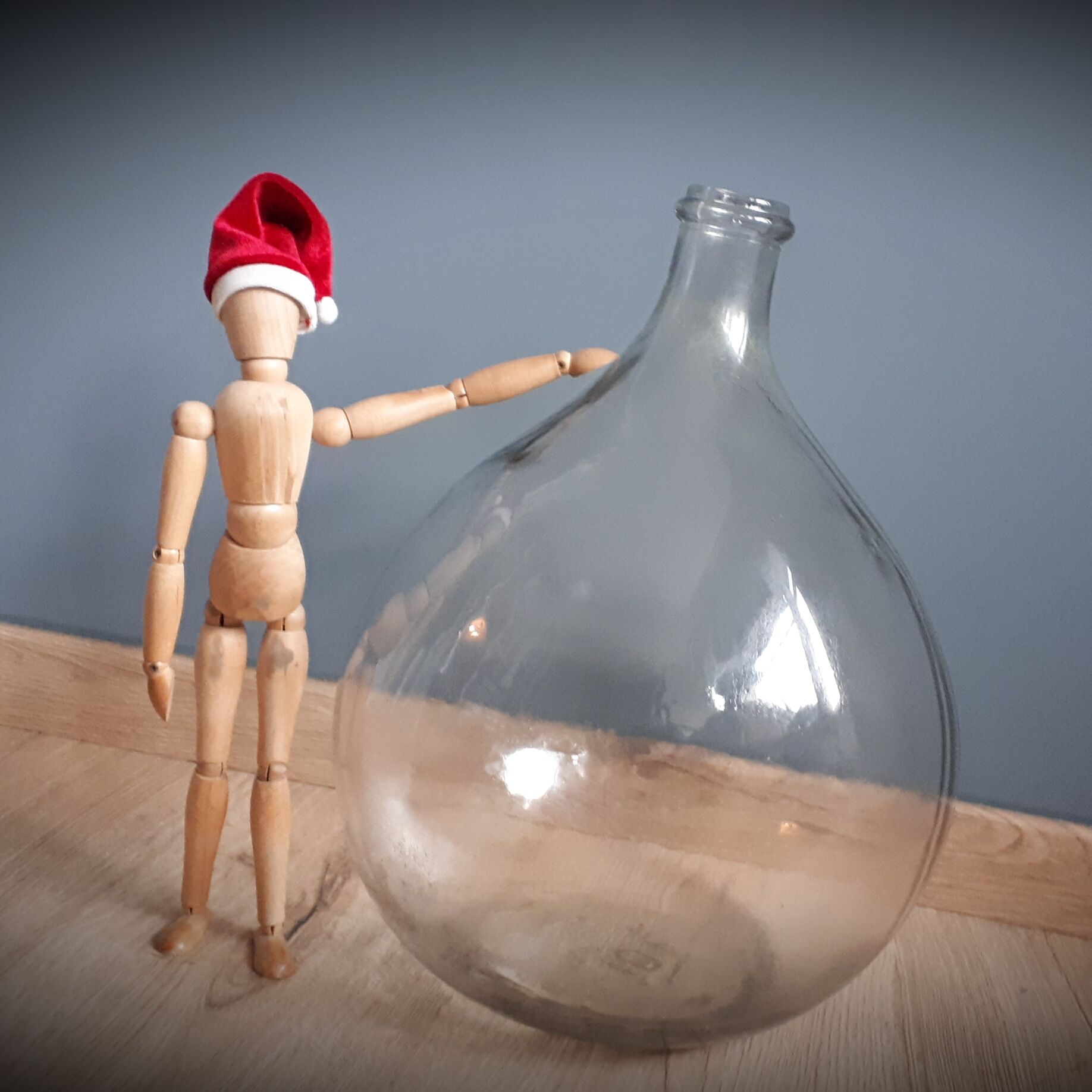 Authentic demijohn10 L transparent convex