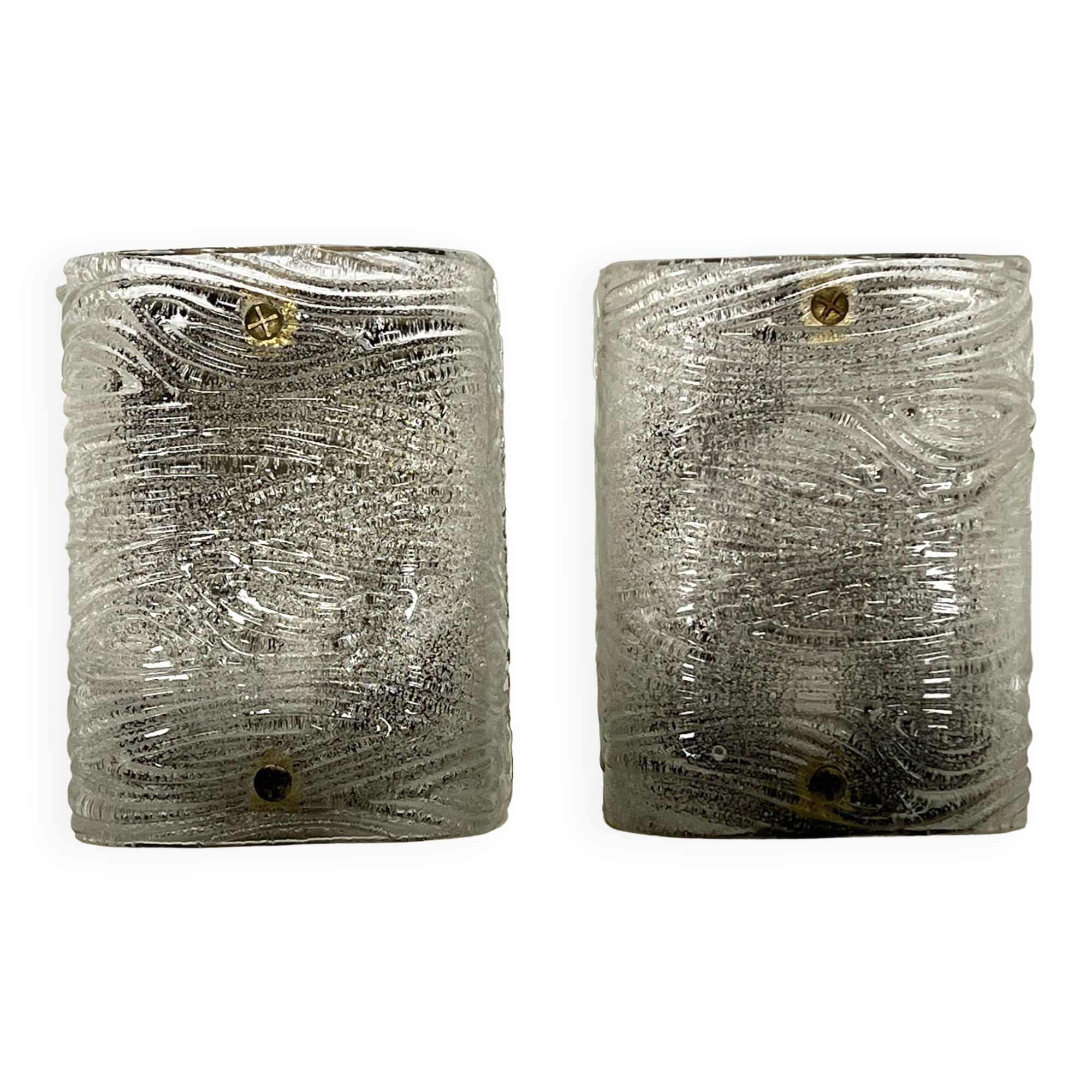 Toni Zuccheri, Mid-Century pair of corteccia Murano glass sconces for Venini. Italy 1960s