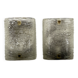 Toni Zuccheri, Mid-Century pair of corteccia Murano glass sconces for Venini. Italy 1960s