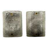 Toni Zuccheri, Mid-Century pair of corteccia Murano glass sconces for Venini. Italy 1960s
