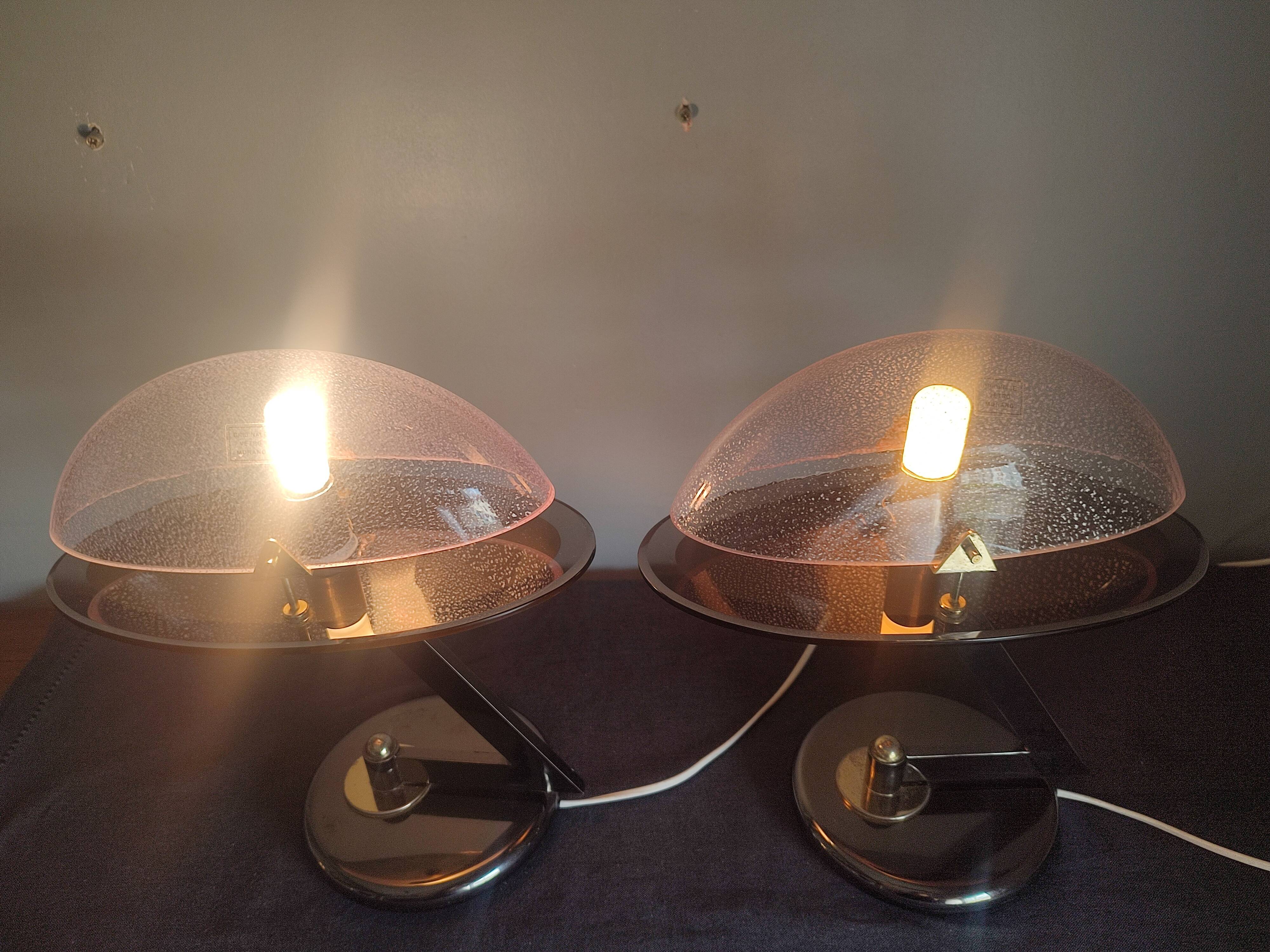 Lampes de table en verre Murano vintage