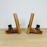 Pair of 70s pine wall lights