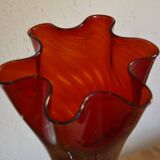 Red Murano glass vase