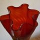 Red Murano glass vase