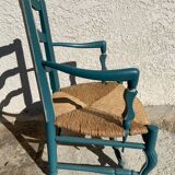 Provencal style straw armchair