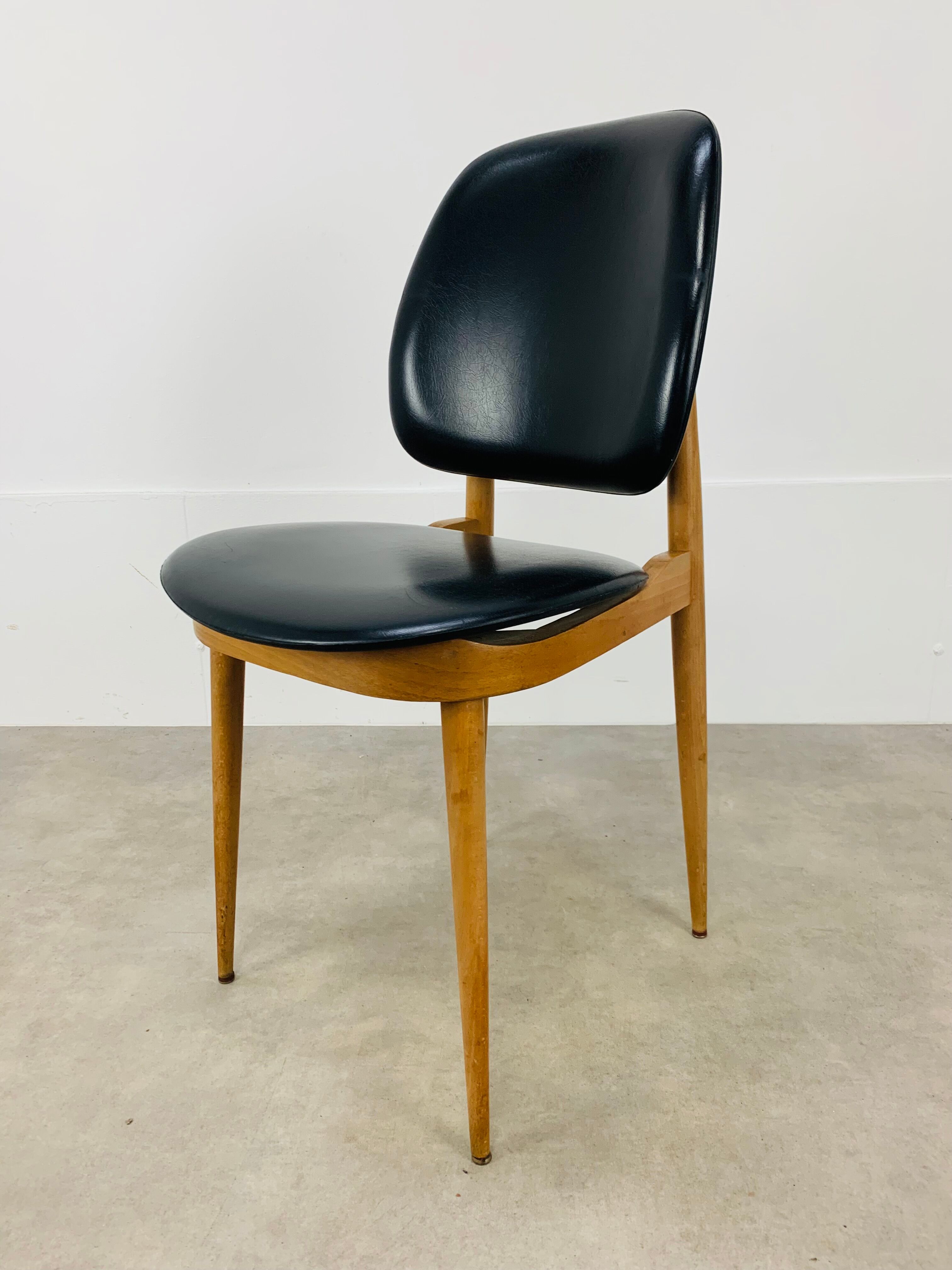 4 Baumann Pegasus chairs, black, 60s