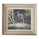 Oil painting on panel Winter Landscape signed Roger Comte