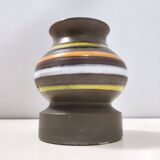 Postmodern Brown Enameled Earthenware Vase by Bitossi