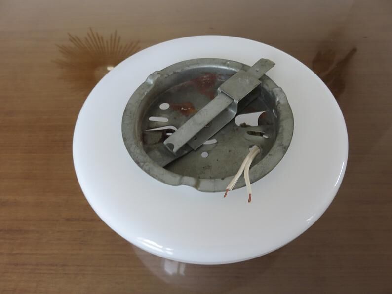 Sconce "half sphere" in white opaline 60/70 years