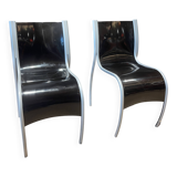 Pair of FPE chairs by Ron Arad for Kartell black Italy 2000s