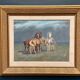 Original Swedish Oil on Canvas – “Horses” – Signed – Vintage & Framed – 59.5 × 49.5 cm